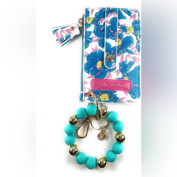 Simply Southern Bead Bangle Wallet (Blue Blossom, One Size) NWT - Picture 1 of 3